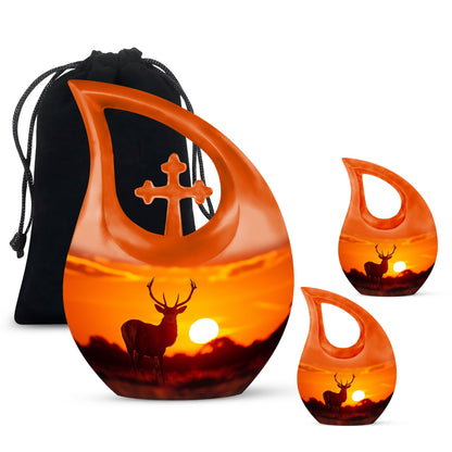 Personalized Deer Memorial Urn for Adults - 10-inch, 200 cu in - Yatskia