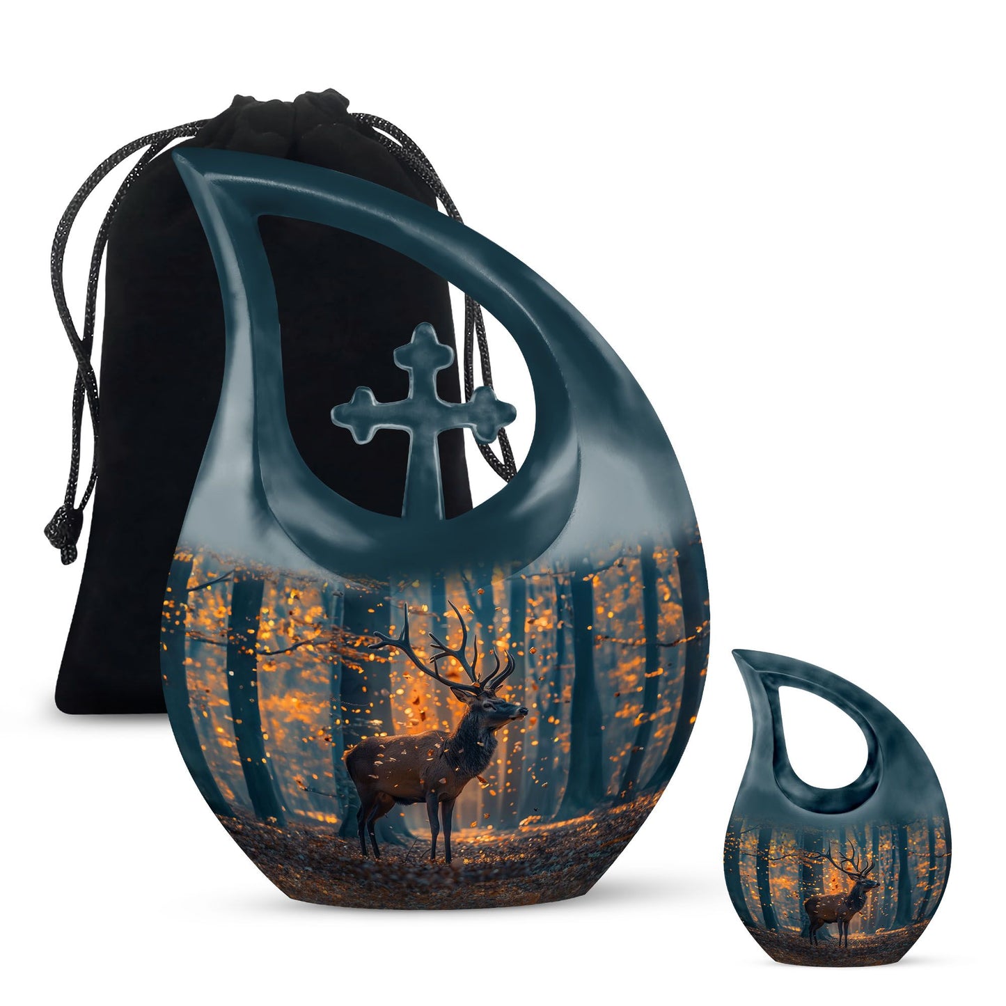 Personalized Deer Cremation Urn for Human Ashes - 10-inch, 200 cu in - Yatskia