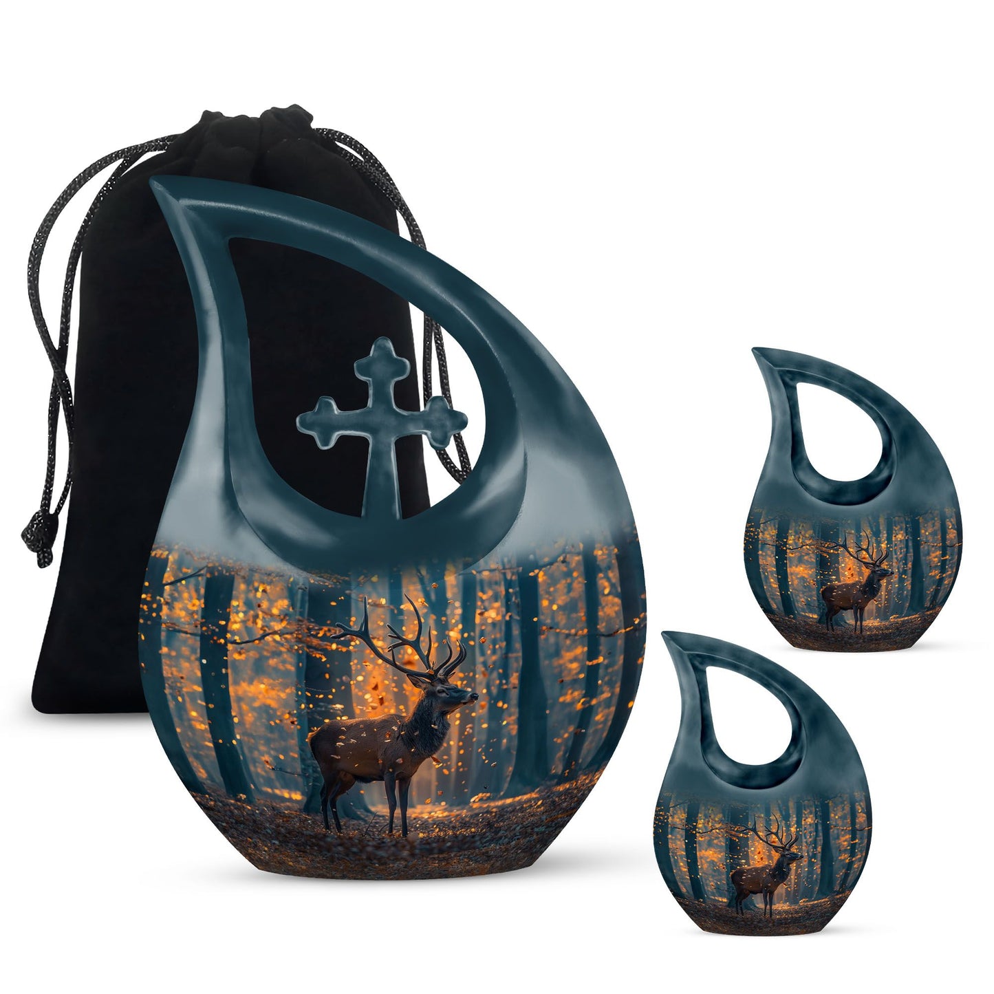Personalized Deer Cremation Urn for Human Ashes - 10-inch, 200 cu in - Yatskia