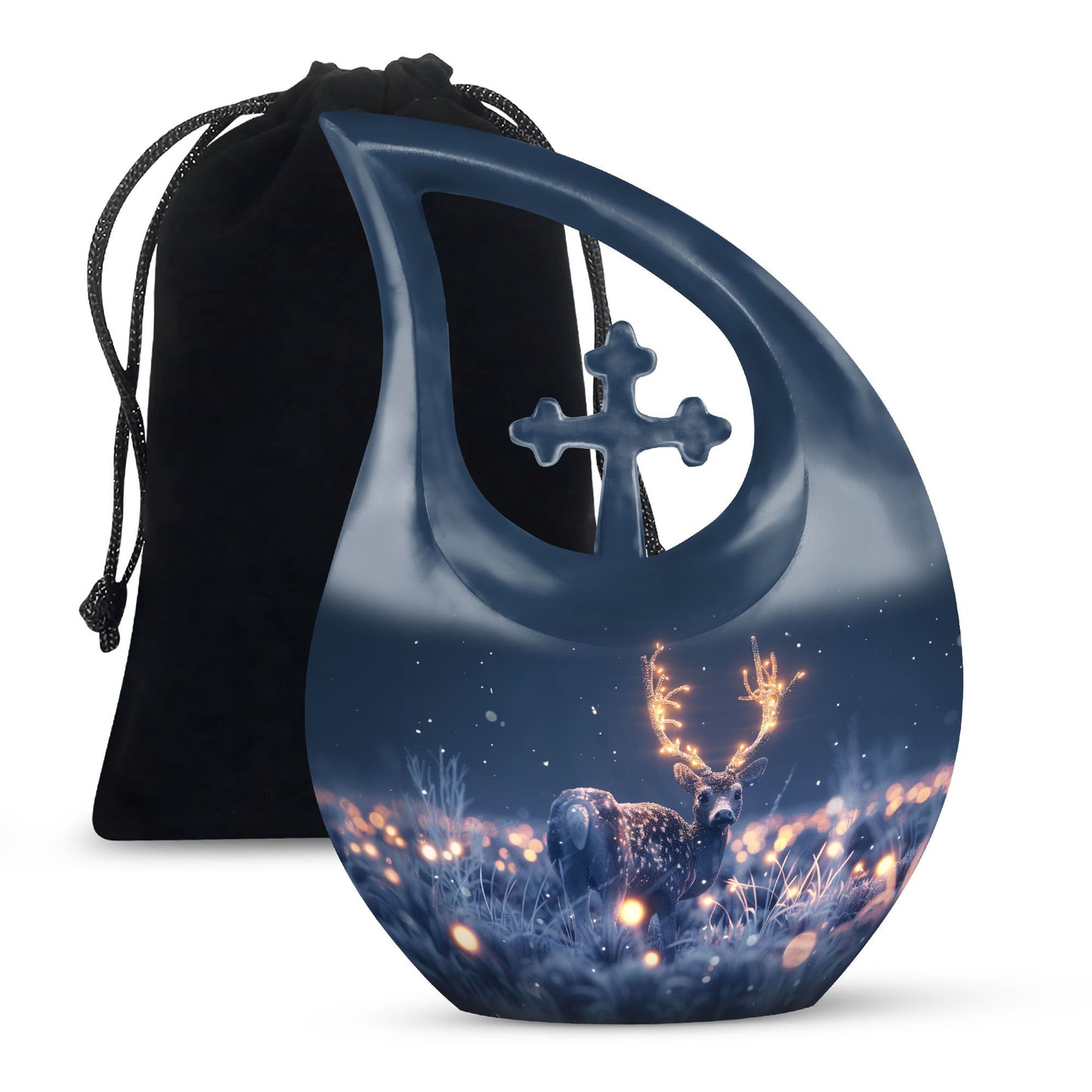 Personalized Deer Cremation Urn for Human Ashes - 10-inch, 200 cu in - Yatskia
