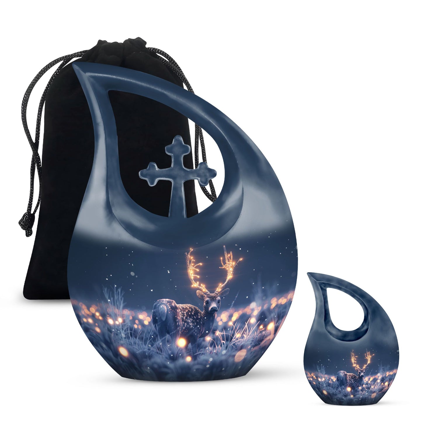 Personalized Deer Cremation Urn for Human Ashes - 10-inch, 200 cu in - Yatskia