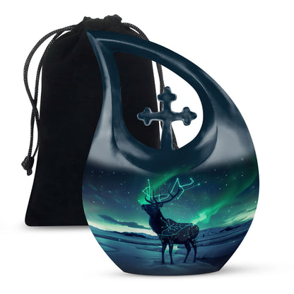 Personalized Deer Cremation Urn for Human Ashes - 10-inch, 200 cu in - Yatskia