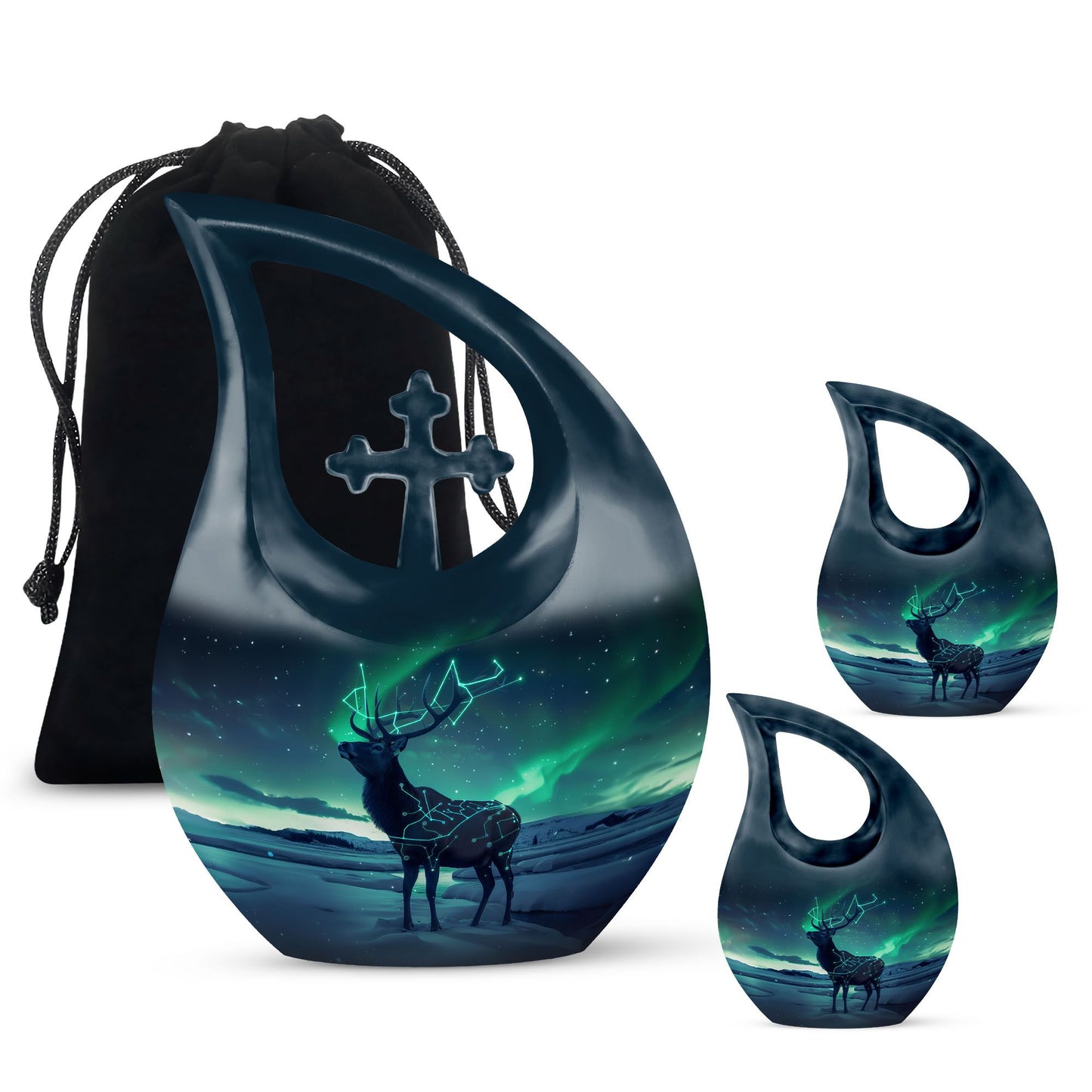 Personalized Deer Cremation Urn for Human Ashes - 10-inch, 200 cu in - Yatskia