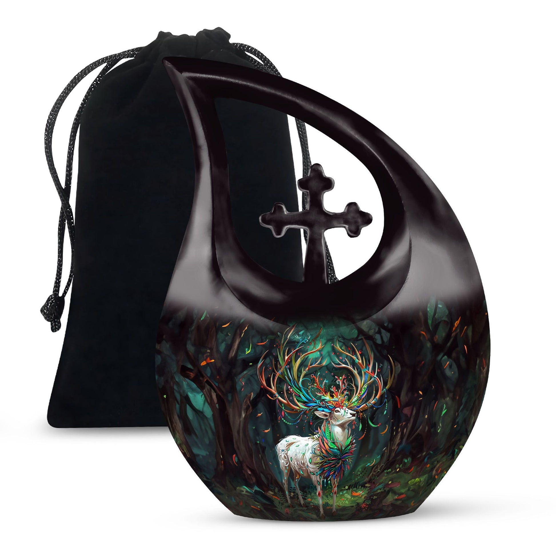 Deer themed, 10-inch affordable burial urn 