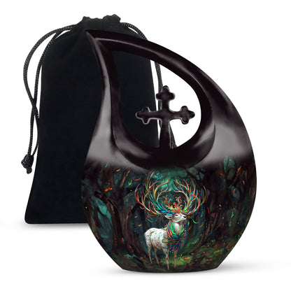 Deer themed, 10-inch affordable burial urn 