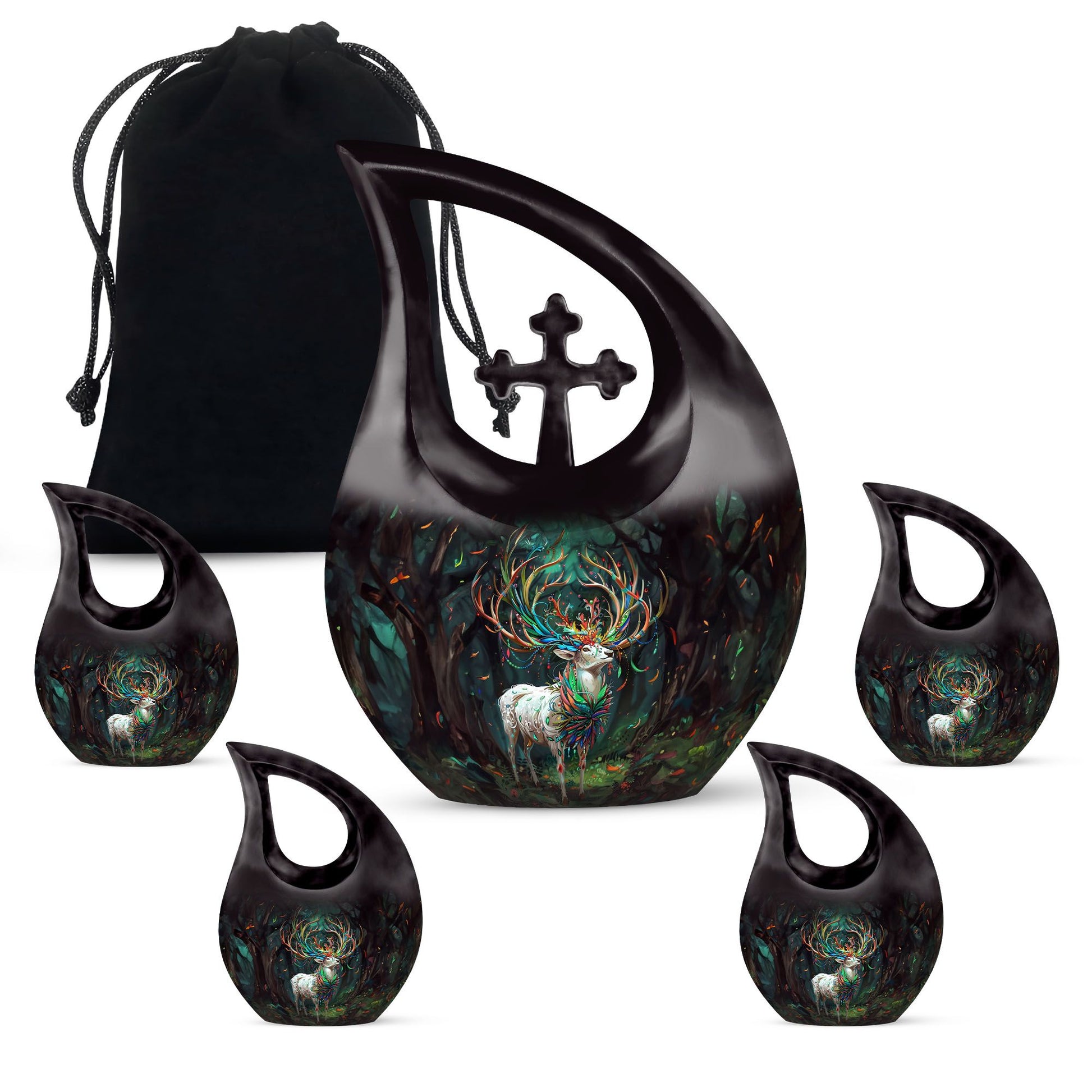 Deer themed, 10-inch affordable burial urn 