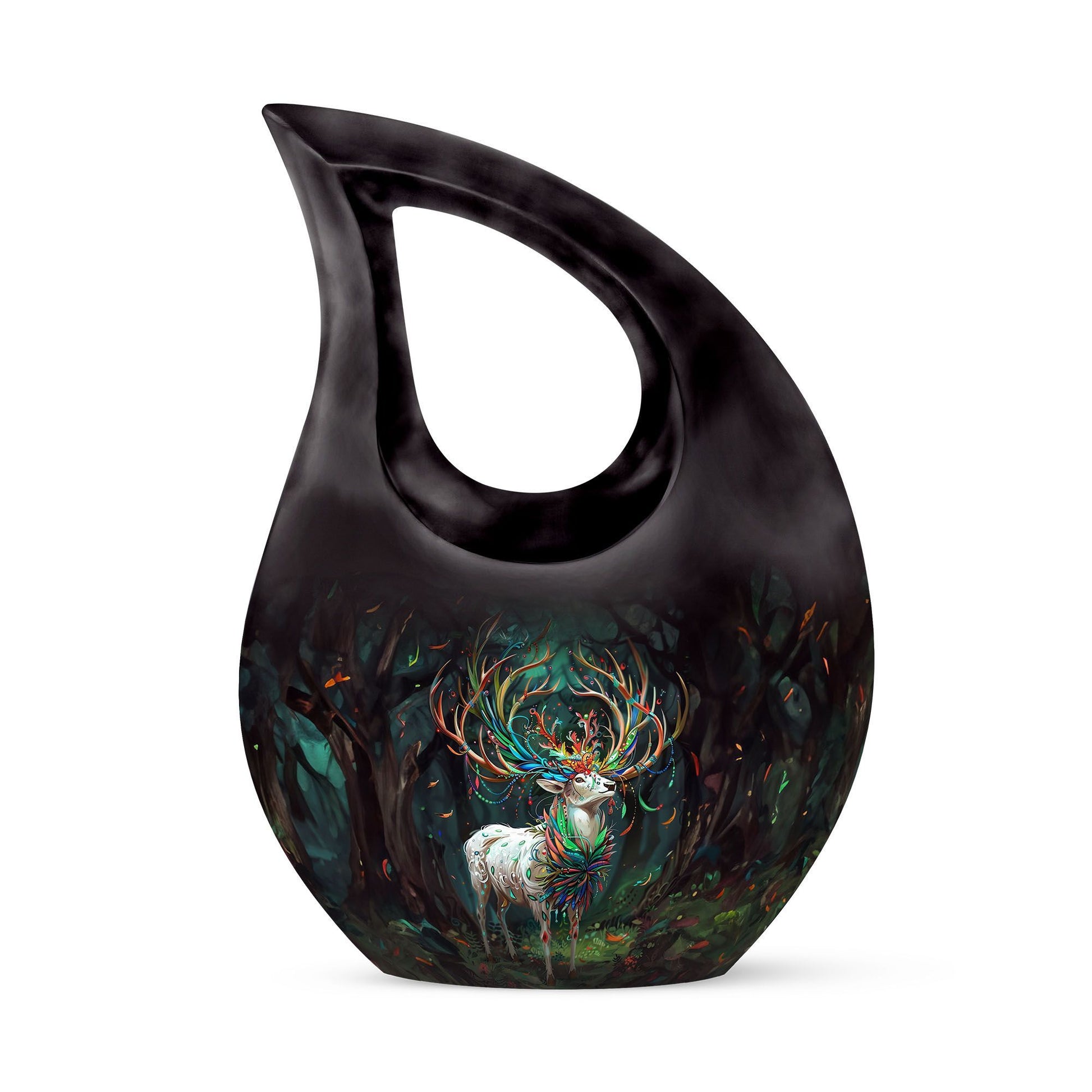 Deer themed, 10-inch affordable burial urn 