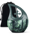 10-inch Deer themed Aluminium Urn with Cross Drop design 