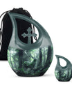 10-inch Deer themed Aluminium Urn with Cross Drop design 