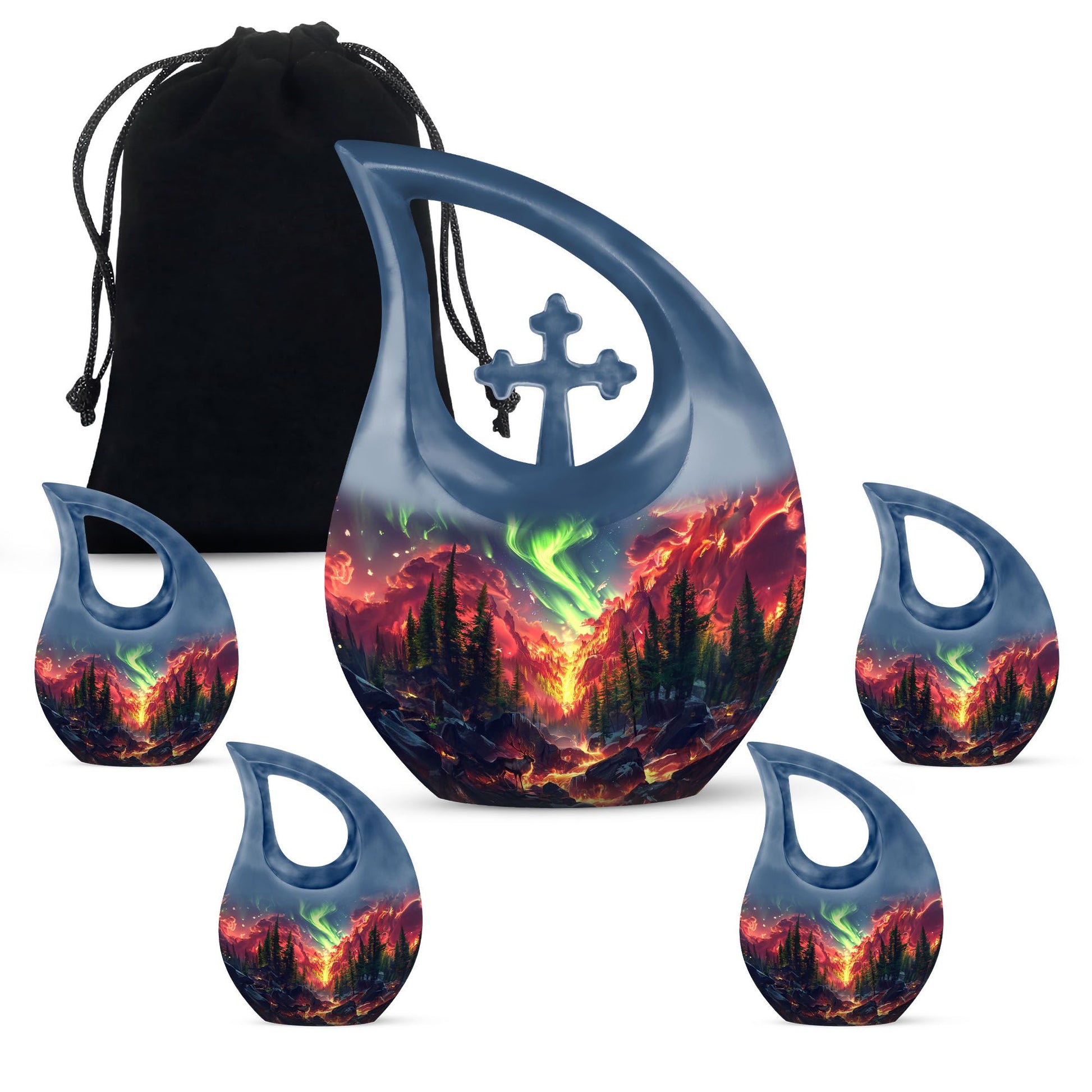 10-inch Deer Urn and Cross Drop 