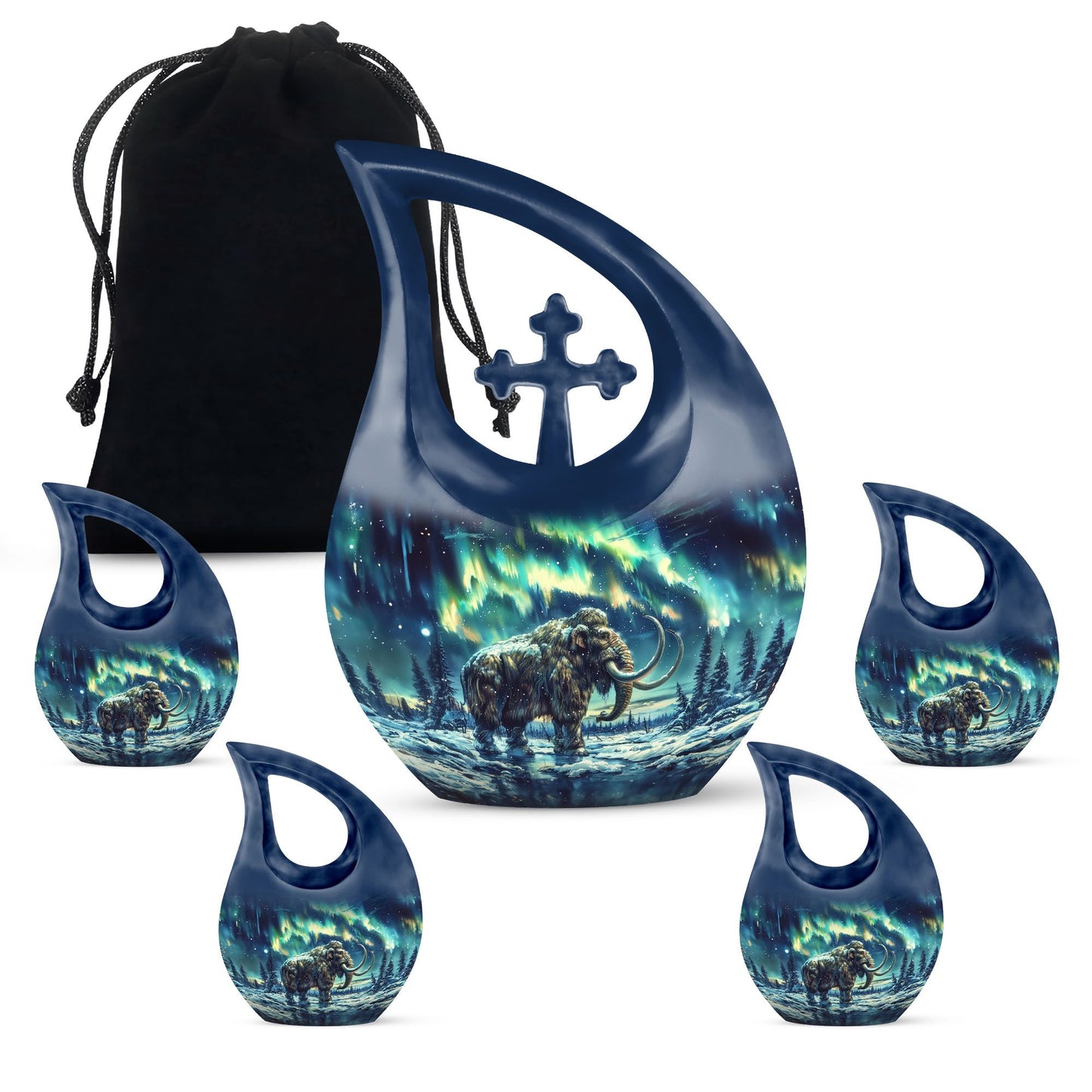  Mamoth Urn with Cross Drop design for ashes