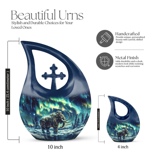  Mamoth Urn with Cross Drop design for ashes