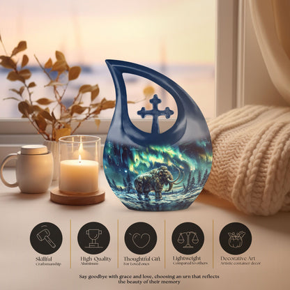 Mamoth Urn with Cross Drop design for ashes