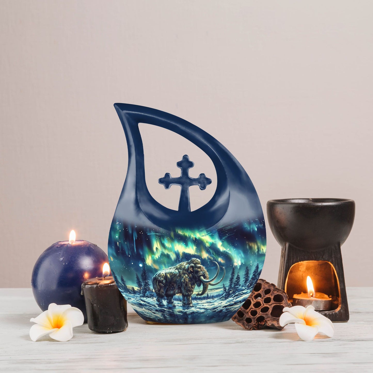  Mamoth Urn with Cross Drop design for ashes
