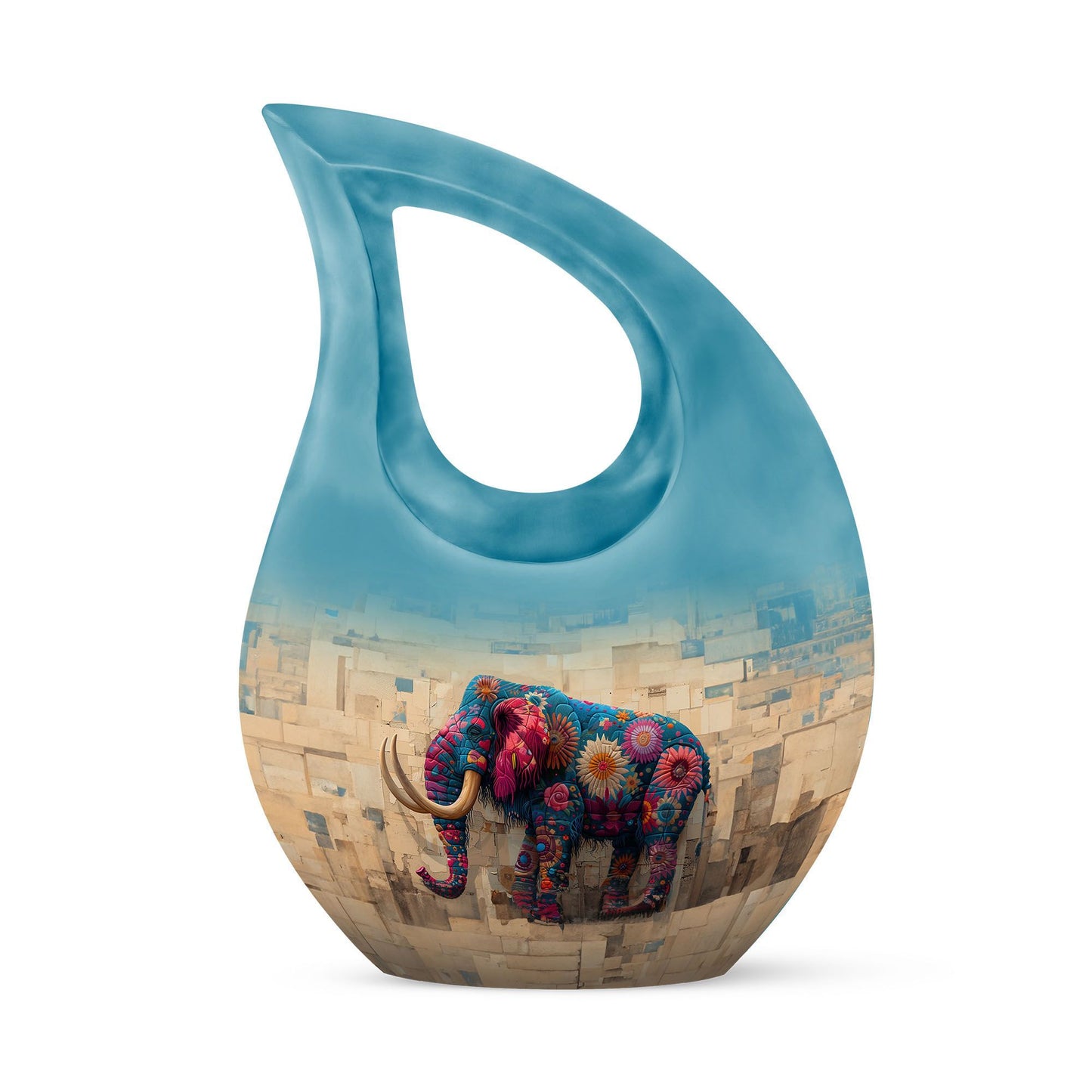10-inch Mamoth Urn, Cross Drop design, customizable Large Urn for Human Remains