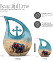10-inch Mamoth Urn, Cross Drop design, customizable Large Urn for Human Remains