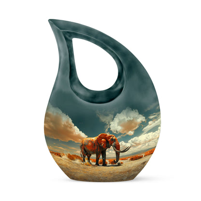 10-inch Mamoth urn with cross drop design and custom 