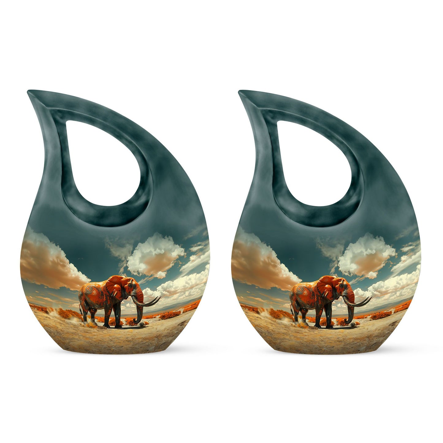 10-inch Mamoth urn with cross drop design and custom 