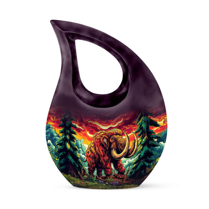 Mamoth Memorial Urn with Cross Drop design, customizable 