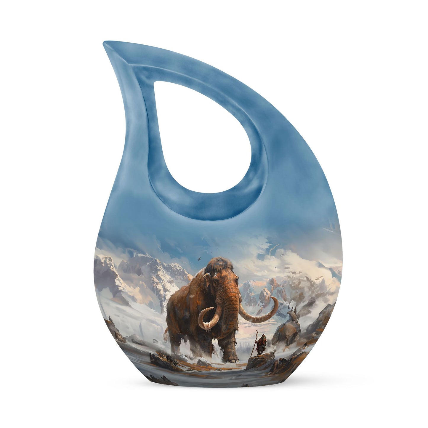 10-inch Mammoth Urn with Cross Drop design, personalized 