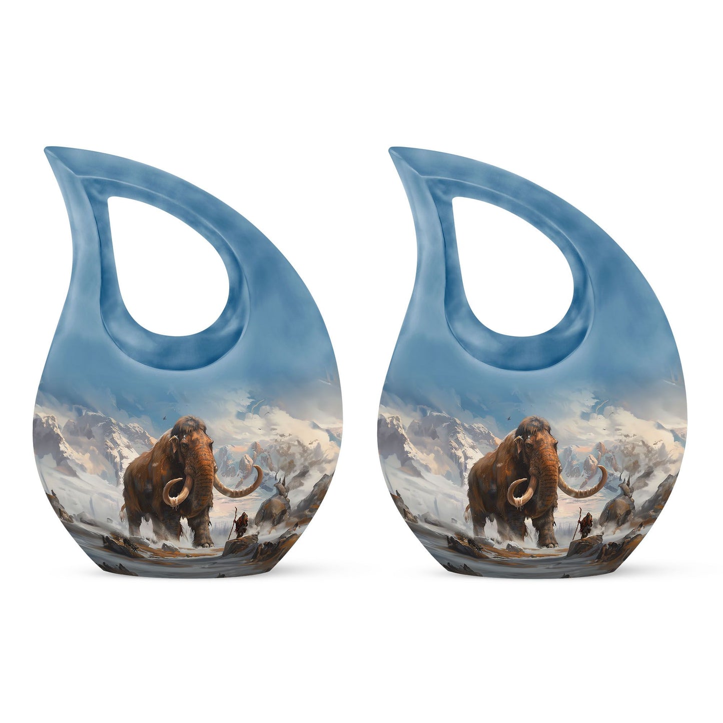 10-inch Mammoth Urn with Cross Drop design, personalized 