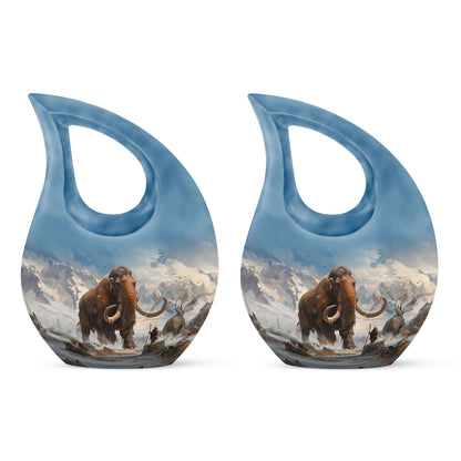 10-inch Mammoth Urn with Cross Drop design, personalized 
