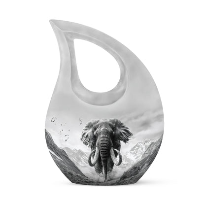 Mamoth Urn with cross drop design, 10 inch