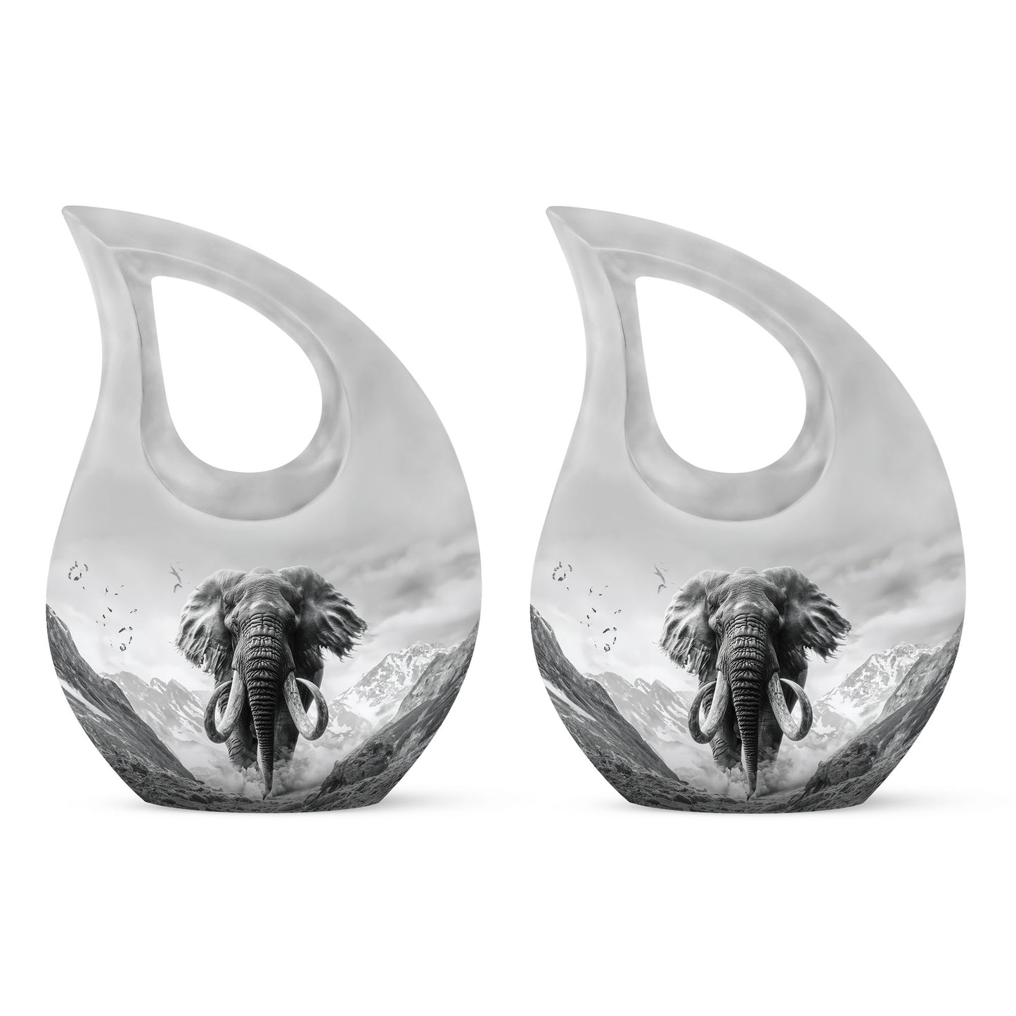 Mamoth Urn with cross drop design, 10 inch