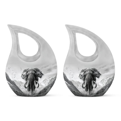 Mamoth Urn with cross drop design, 10 inch