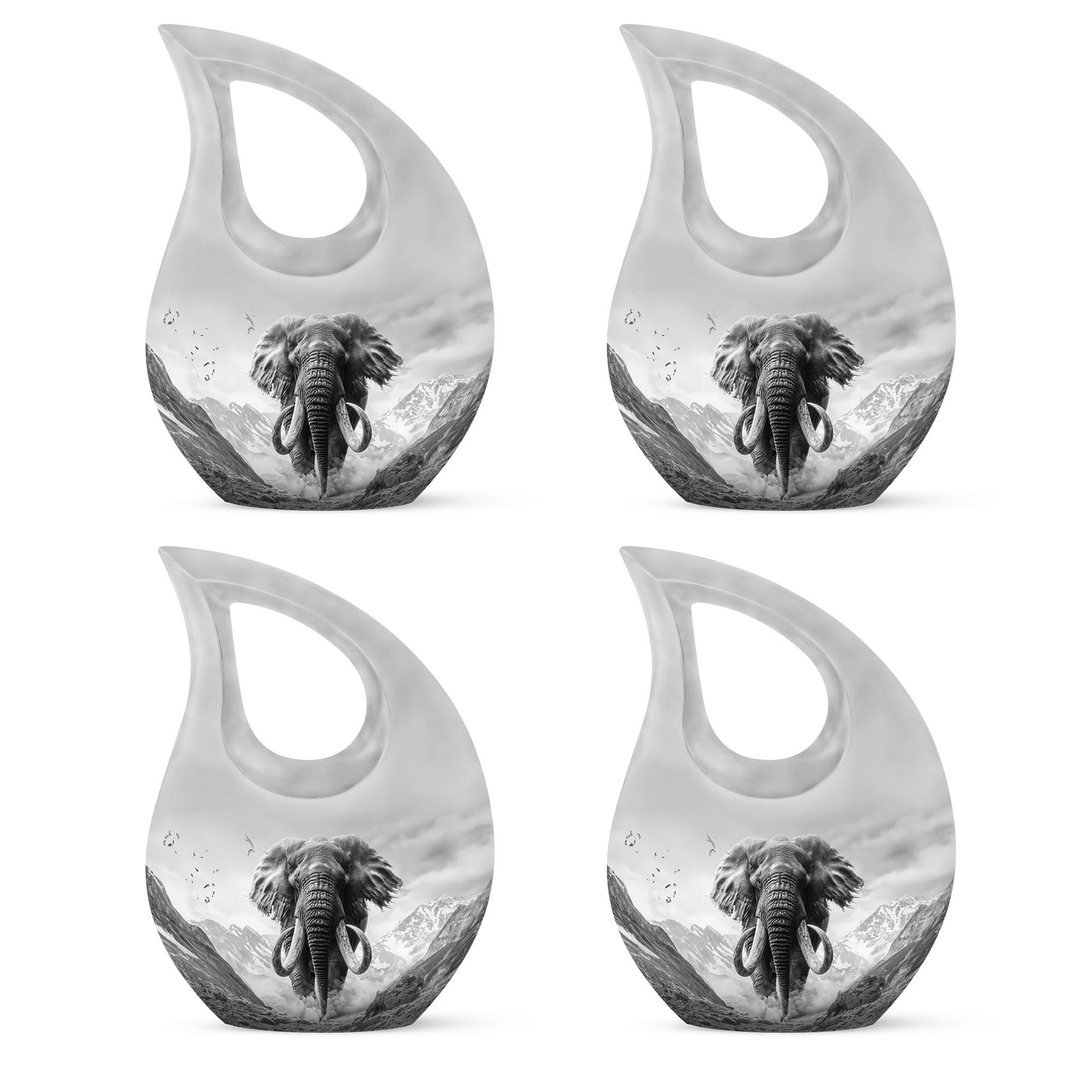 Mamoth Urn with cross drop design, 10 inch