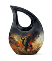 10-inch Mamoth Urn with Cross Drop design for ashes,