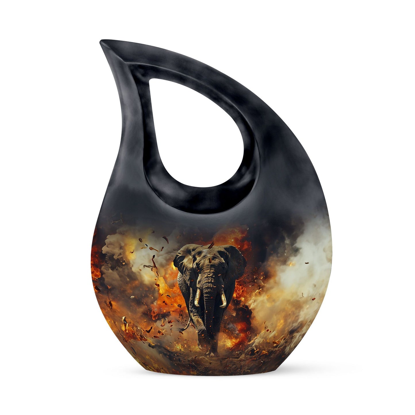 10-inch Mamoth Urn with Cross Drop design for ashes,