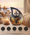 10-inch Mamoth Urn with Cross Drop design for ashes,