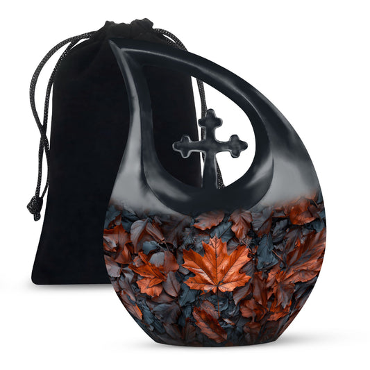 10 inch Mapple Leaf Urn, Cross Drop design