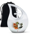 Aluminum Mapple Leaf Urn, 10-inch Cross Drop Design, 