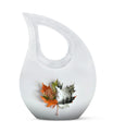 Aluminum Mapple Leaf Urn, 10-inch Cross Drop Design, 