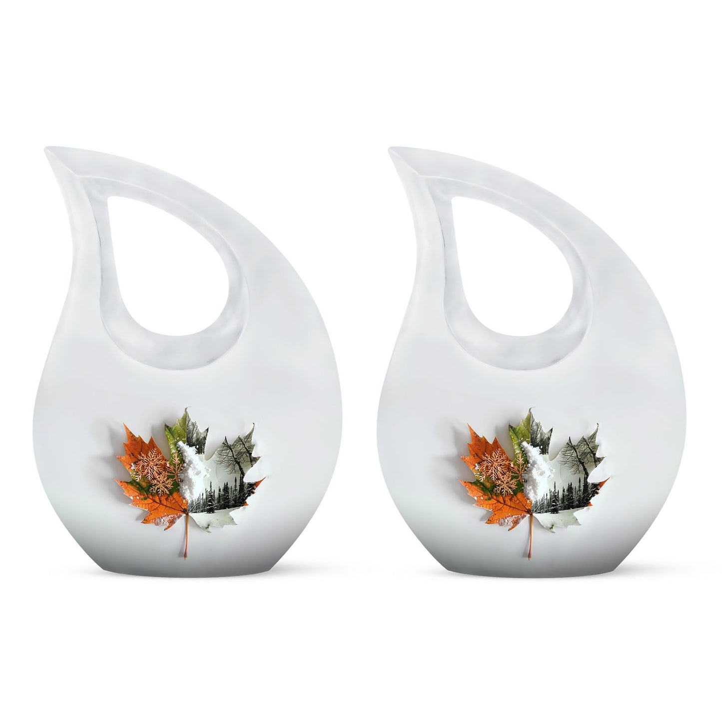 Aluminum Mapple Leaf Urn, 10-inch Cross Drop Design, 