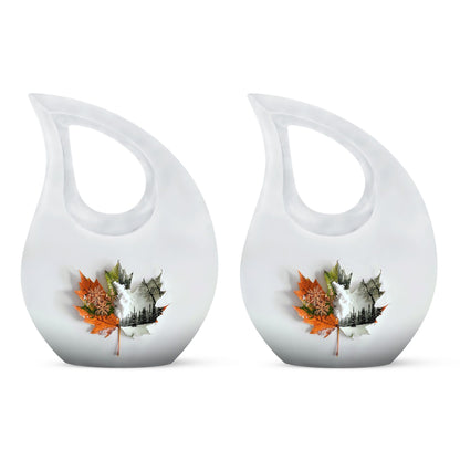 Aluminum Mapple Leaf Urn, 10-inch Cross Drop Design, 