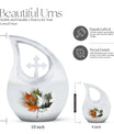 Aluminum Mapple Leaf Urn, 10-inch Cross Drop Design, 