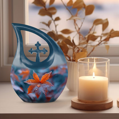 10-inch Mapple Leaf Urn, Cross Drop design