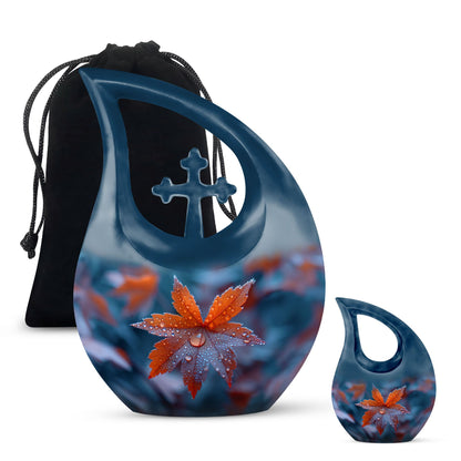 10-inch Mapple Leaf Urn, Cross Drop design