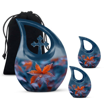 10-inch Mapple Leaf Urn, Cross Drop design