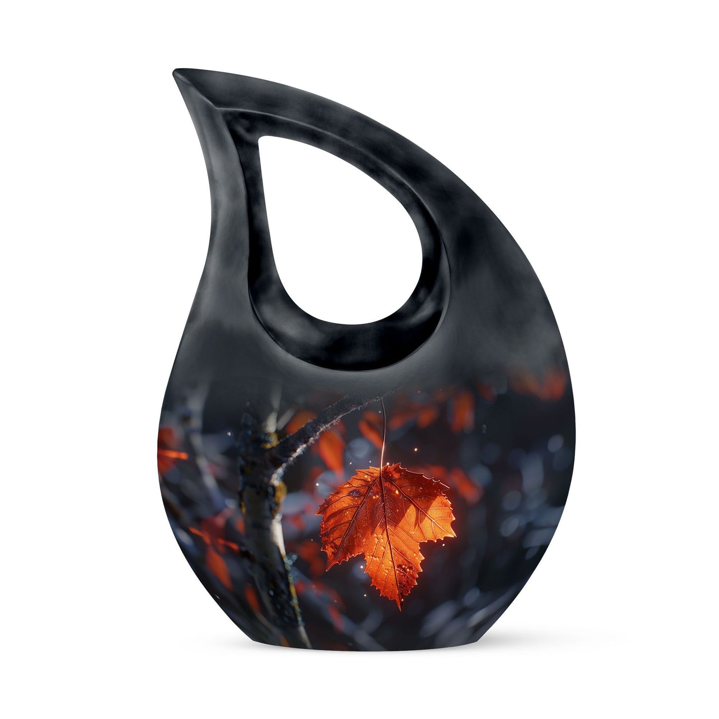 10-inch Mapple Leaf Urn with Cross Drop design 