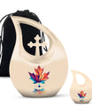 Mapple Leaf Theme Large Urn With 1 Keepsake Urn