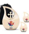 Mapple Leaf Theme Large Urn With 2 Keepsake Urn