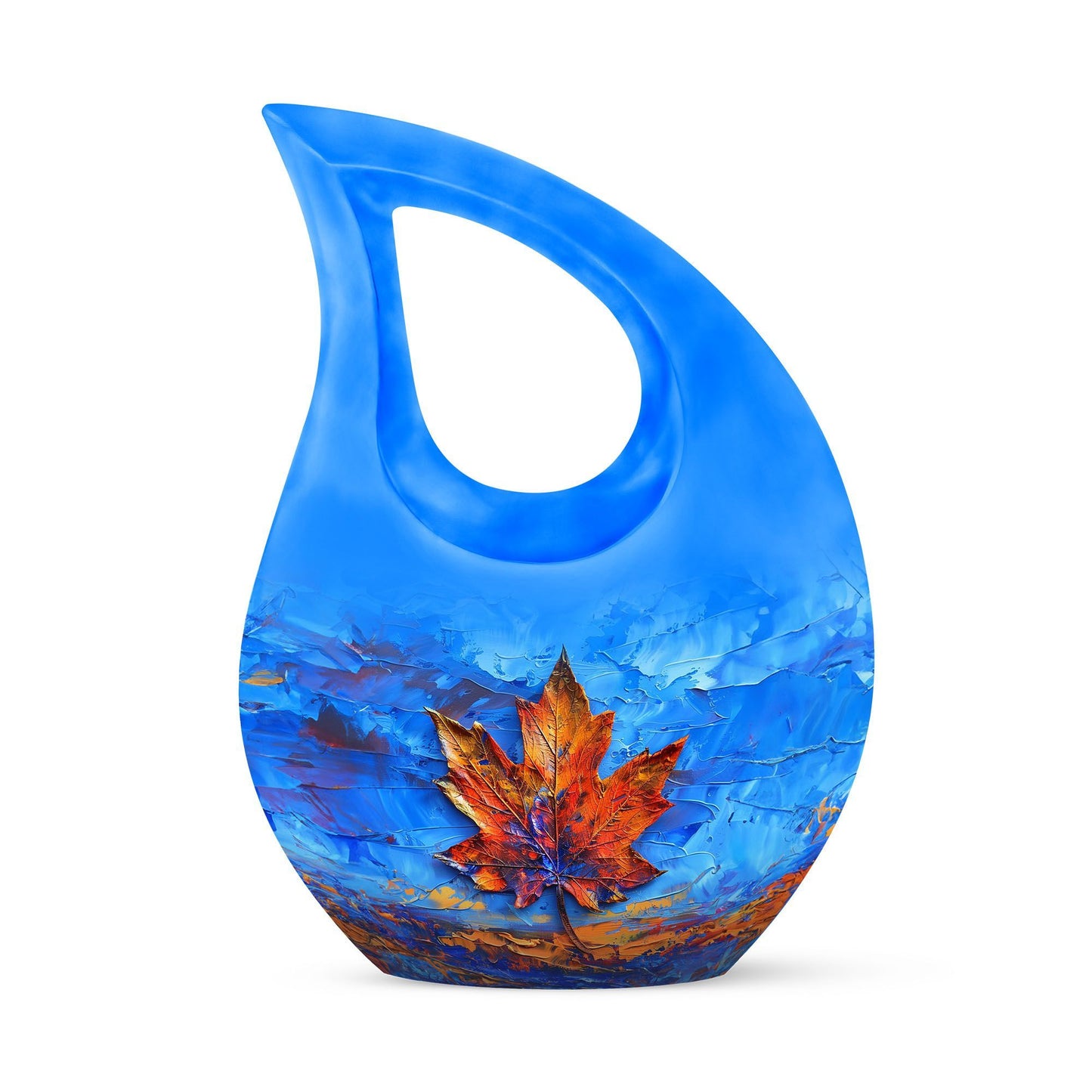 10-inch Mapple Leaf Urn with Cross Drop design 