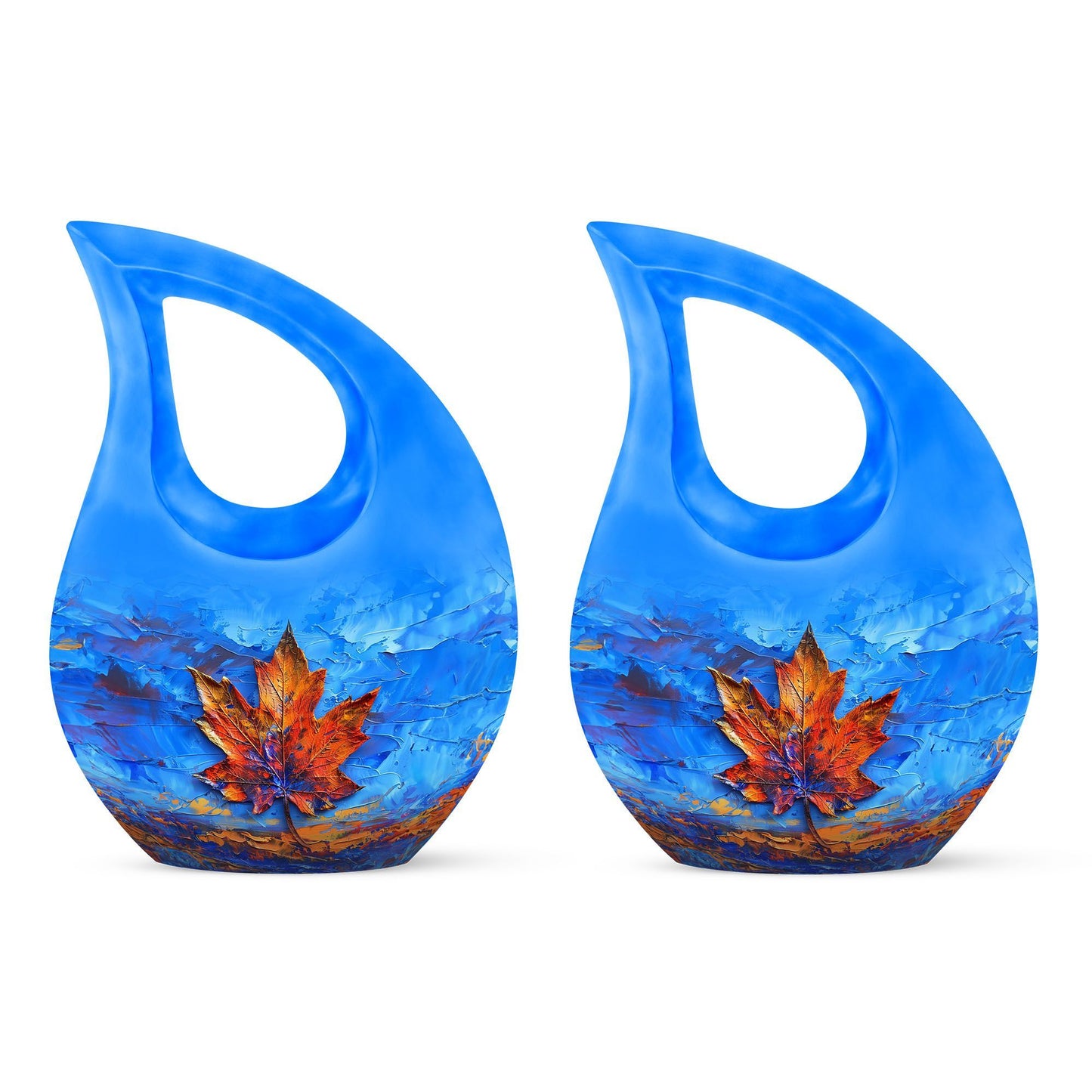 10-inch Mapple Leaf Urn with Cross Drop design 
