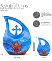 10-inch Mapple Leaf Urn with Cross Drop design 