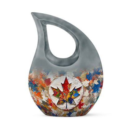 10-inch Mapple Leaf Urn, Cross Drop design