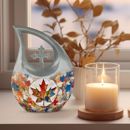 10-inch Mapple Leaf Urn, Cross Drop design